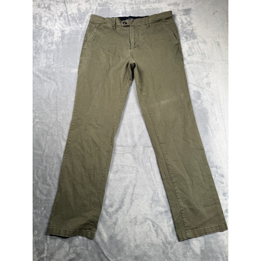 Five Four Lake Chino Pants Mens 33 Green Cotton Stretch Mid Rise Straight Leg